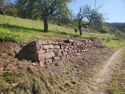 Bild vergr&ouml;&szlig;ern: Trockenmauer nach der Sanierung in Wildberg