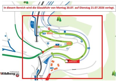 Verlegung der Glasabfuhr im Zentrum Wildbergs f&uuml;r den Sch&auml;ferlauf