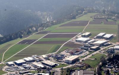 Bild vergr&ouml;&szlig;ern: Im gekennzeichneten Areal auf dem Stammheimer Feld III soll rund um den Klinikneubau der Gesundheitscampus Calw entstehen. 
