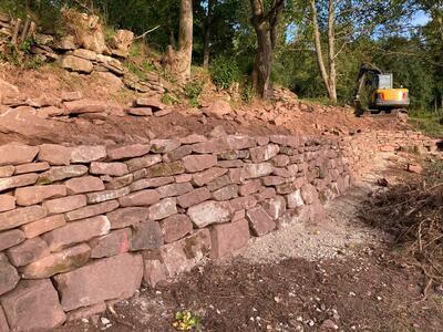 Bild vergr&ouml;&szlig;ern: Bild2 Trockenmauer kurz vor Abschluss der Sanierung_Berneck (Bildautor Lucas Zanter)