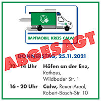 Bild vergr&ouml;&szlig;ern: Absage Impfmobil 25.11.2021